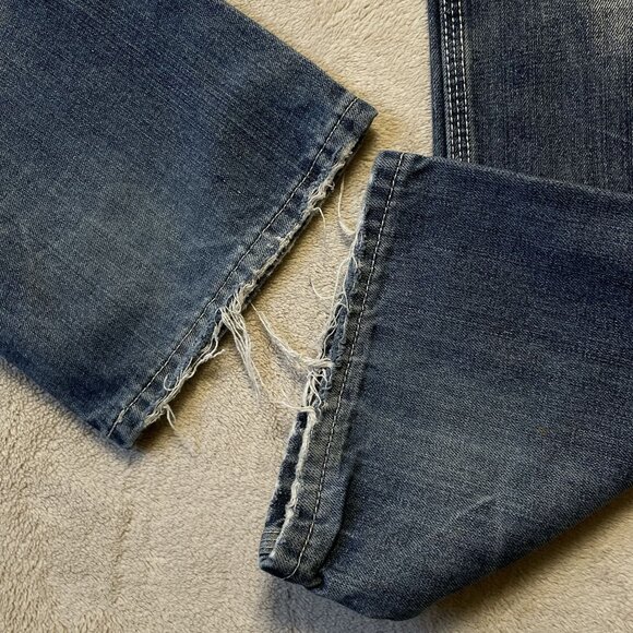 Yaso Brand Jeans Men 32 x 33 Blue Y2K Straight Distressed Studded Pockets Grunge - Picture 11 of 16